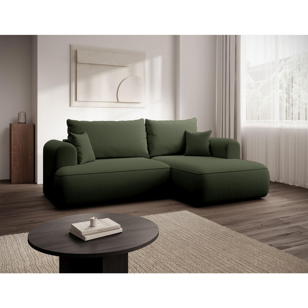 Thumbnail - Selsey Eckschlafsofa, Olivgrün, Textil, 4-Sitzer, Ottomane rechts,L-Form, 238x156 cm, Wohnzimmer, Sofas & Couches, Wohnl...