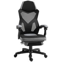 GAMINGSTUHL DE-11667 mit Fußstütze & Mesh Grau/Schwarz - Grau, Metall (160.02/309.88/147.32cm) - ComfortXL