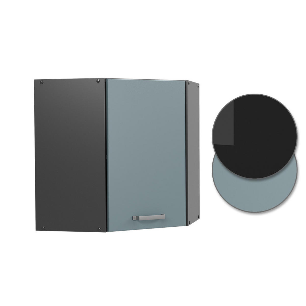 ECKHÄNGESCHRANK HÄNGESCHRANK R-Line Blau-Grau 57 cm - Anthrazit/Blaugrau, Holzwerkstoff (57/60/34.1cm) - Vicco