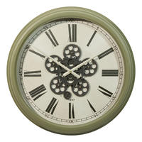 UHR Argo Metall und Glas 52,5/52,5/9 cm - Grün, Metall (52.5/9/52.5cm) - Atmosphera Createur d´interieur