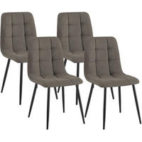 STUHL 4 Cord Taupe - Taupe/Schwarz, Textil/Metall (45/84/55cm) - CLP