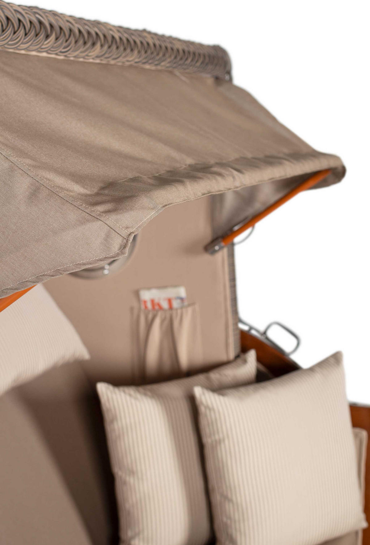 STRANDKORB XXL Düne Grande 2,5 Sitzer - Taupe/Braun, Metall (142/170/95cm) - Mr. Deko