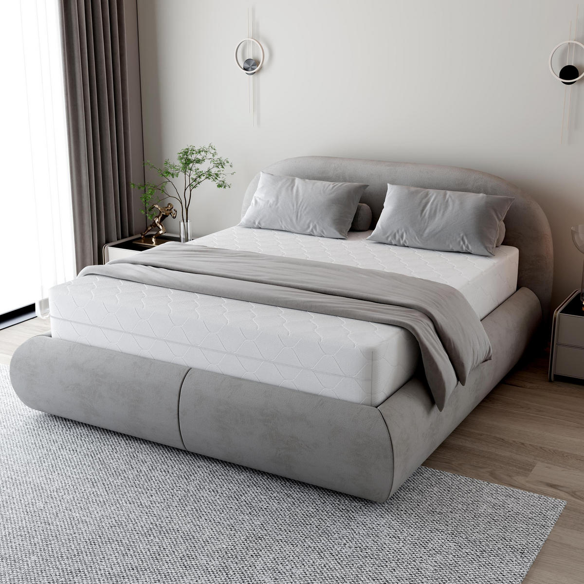 TASCHENFEDERNKERNMATRATZE Mediro Core 26 cm, Hoch-Elastischer-Schaum, H2/H3, 120x200 - Weiß, Kunststoff (120/200cm) - Beautysofa