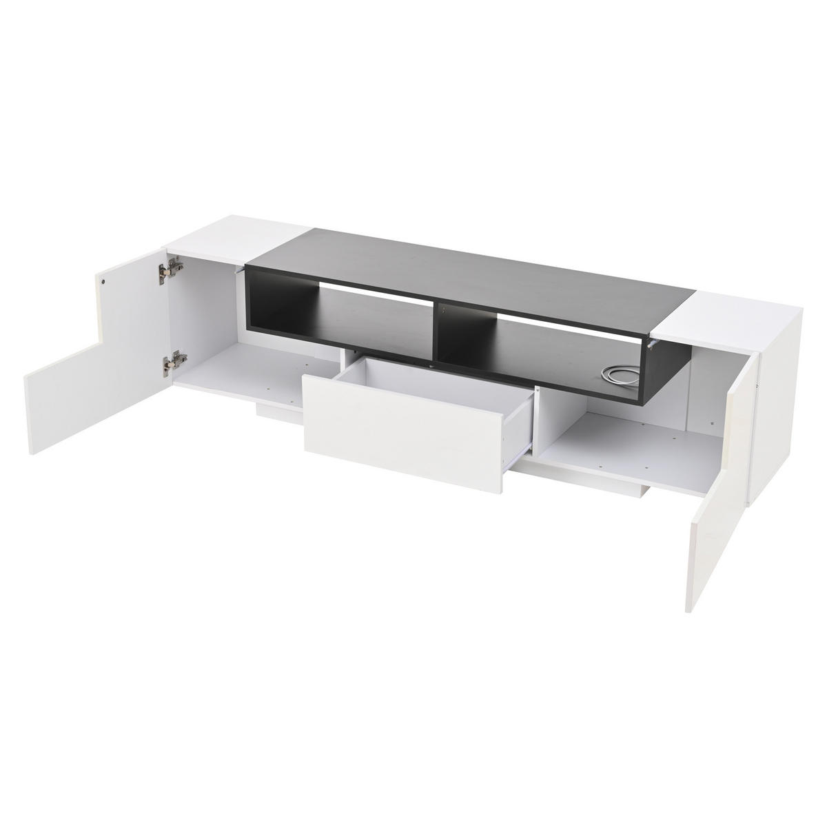 TV-LOWBOARD Shape Weiß 180/40/48 cm - Weiß, Holzwerkstoff (180/48/40cm) - PANGIVO