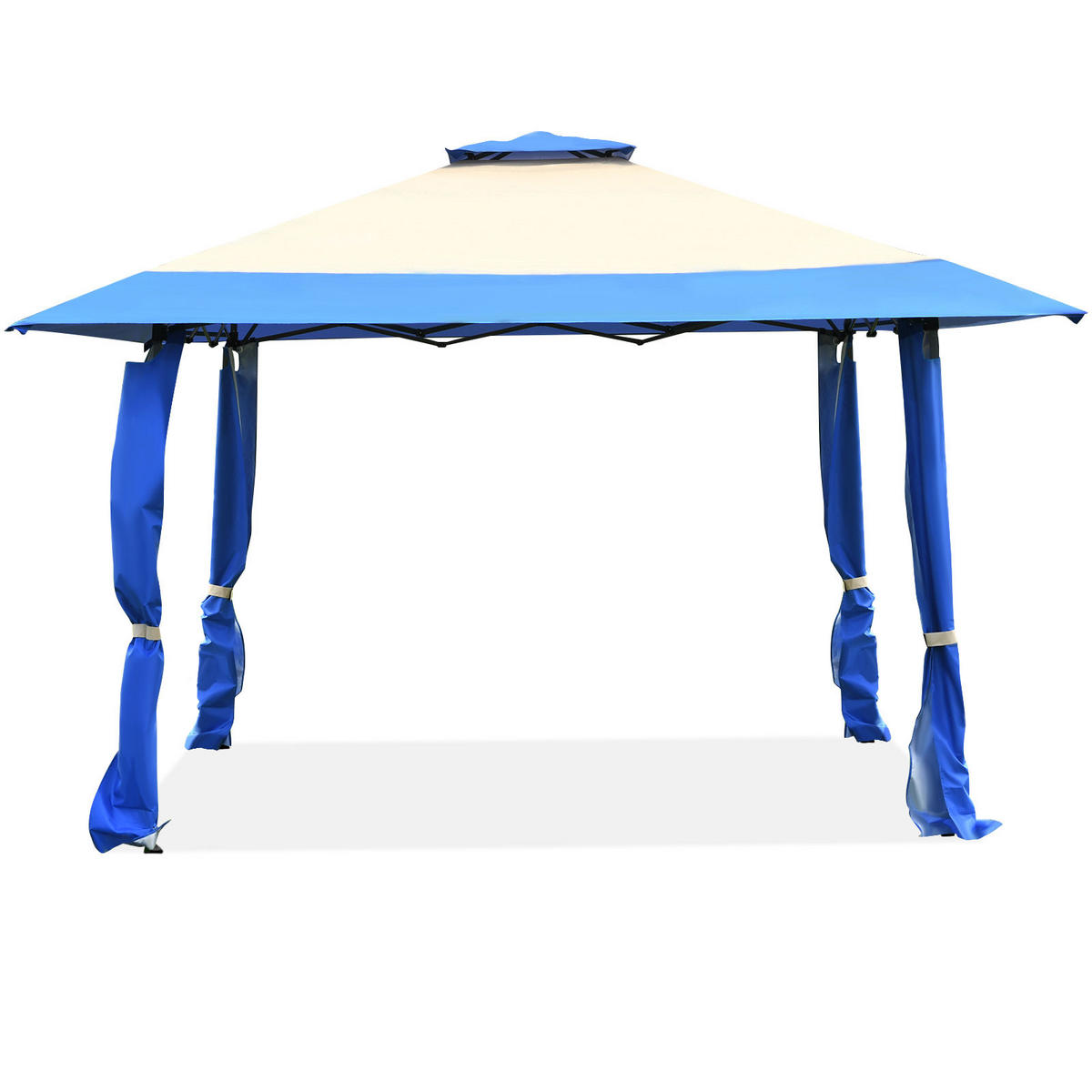 PAVILLON Blau - Blau, Metall (395/283/395cm) - COSTWAY