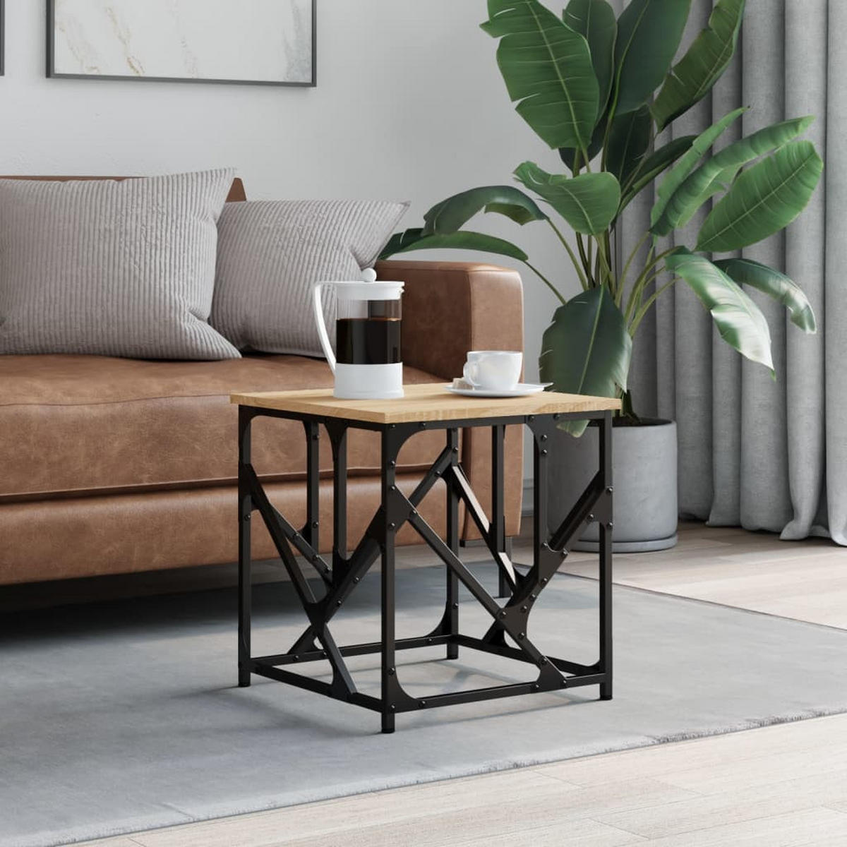 COUCHTISCH Sonoma-Eiche 45x45x47,5 cm Holzwerkstoff - Braun, Holzwerkstoff (45/45/47.5cm) - furnicato