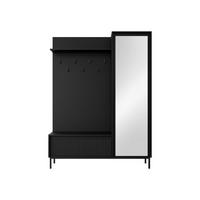 GARDEROBE-SET Ozmi 1D1K - Schwarz, Holzwerkstoff/Metall (135/180/40cm) - MIRJAN24