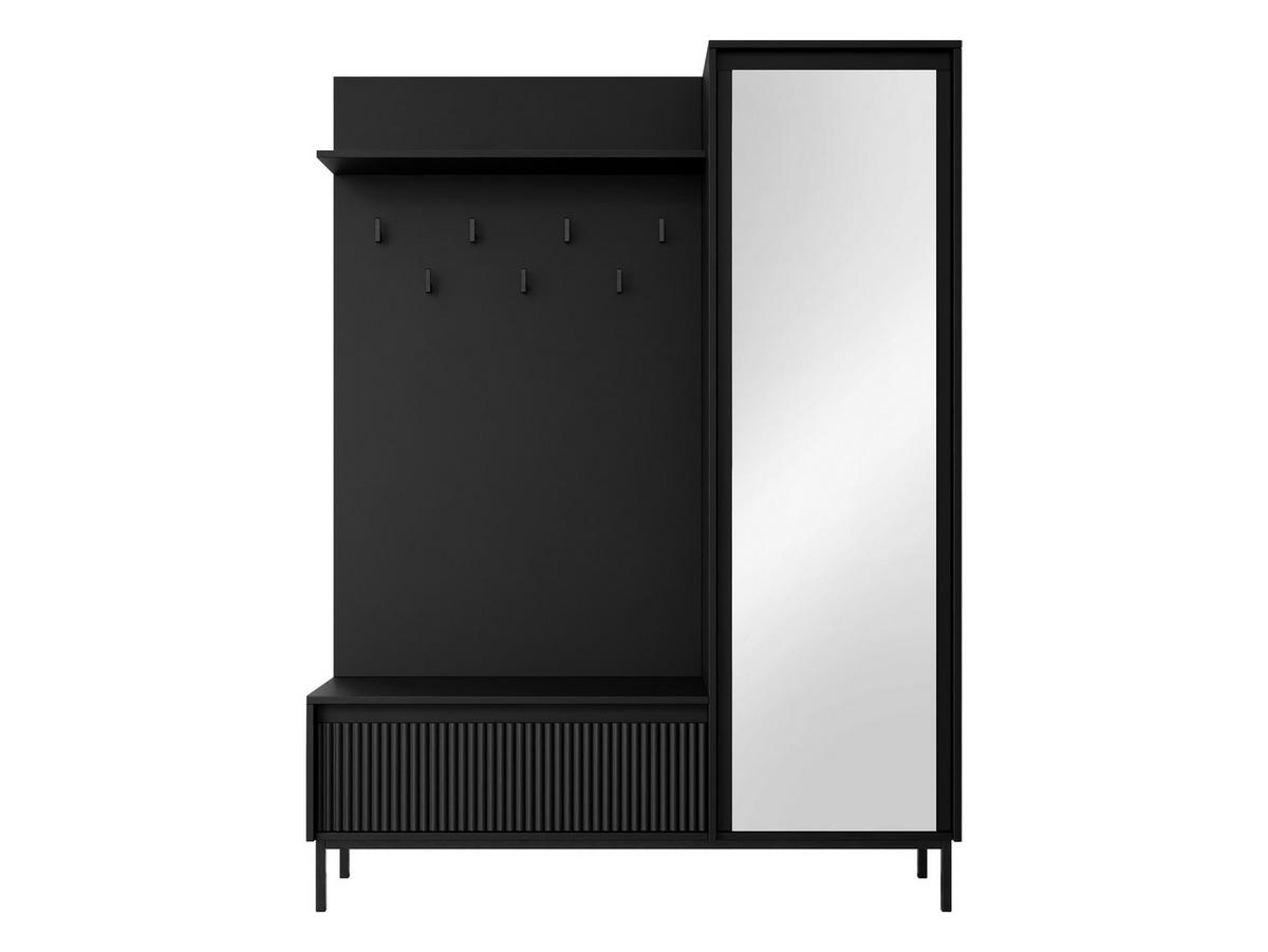 GARDEROBE-SET Ozmi 1D1K - Schwarz, Holzwerkstoff/Metall (135/180/40cm) - MIRJAN24