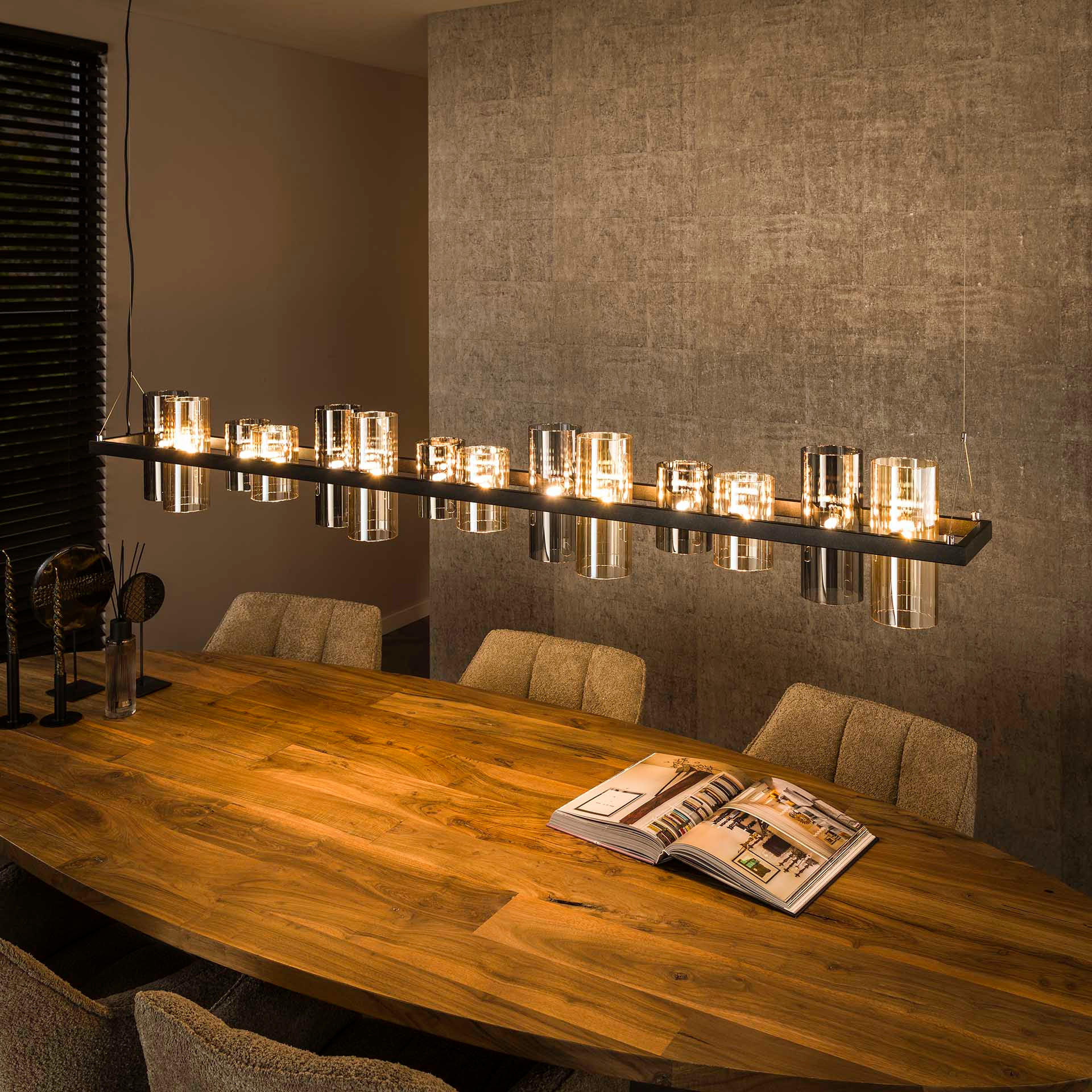 HÄNGELEUCHTE Cyli Schwarz 20/190/ 150 cm - Schwarz, Glas (20/190/150cm) - Hoyz Collection