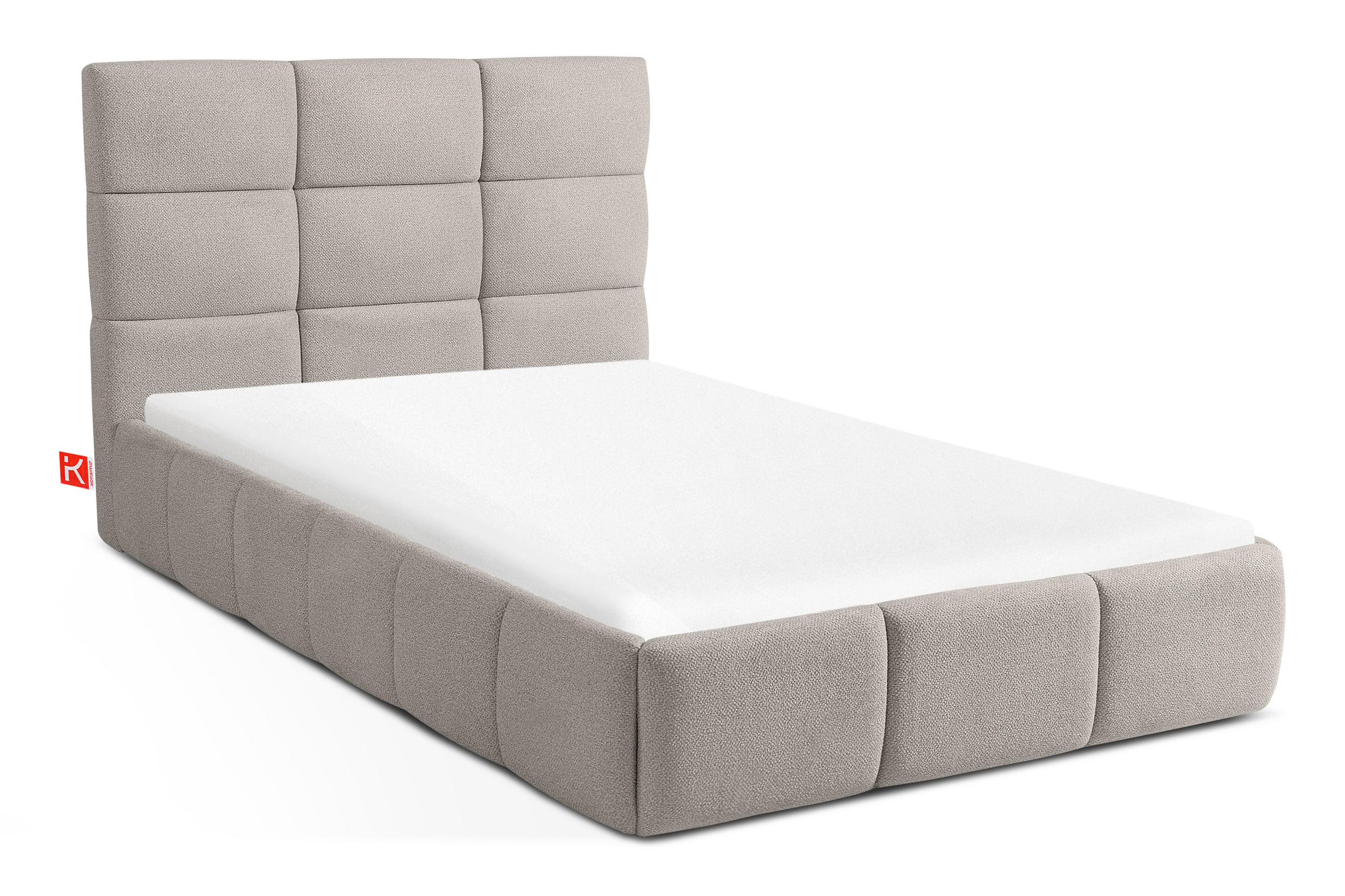 POLSTERBETT ALTOS Einzelbett, Bouclé, hellgrau - Hellgrau, Holz/Holzwerkstoff (120/200cm) - KONSIMO®