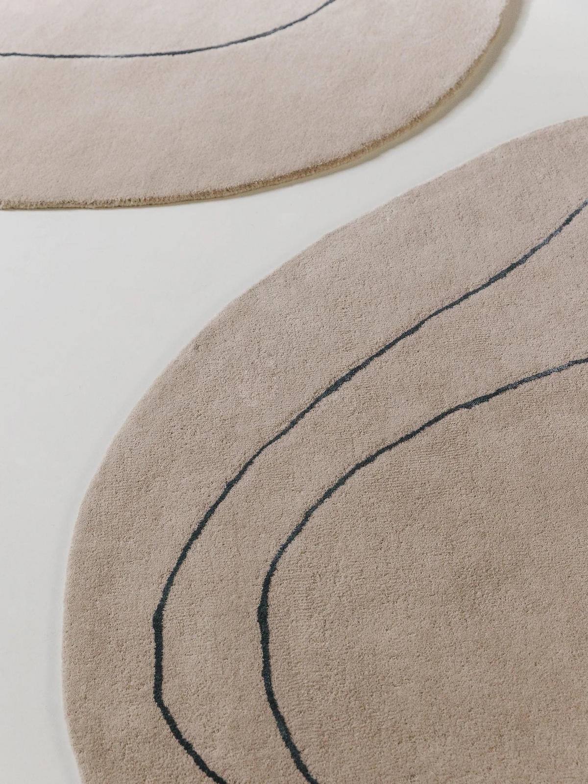 WOLLTEPPICH Shape Cream ø 200 cm rund - Creme, Textil (200/200cm) - benuta Pure