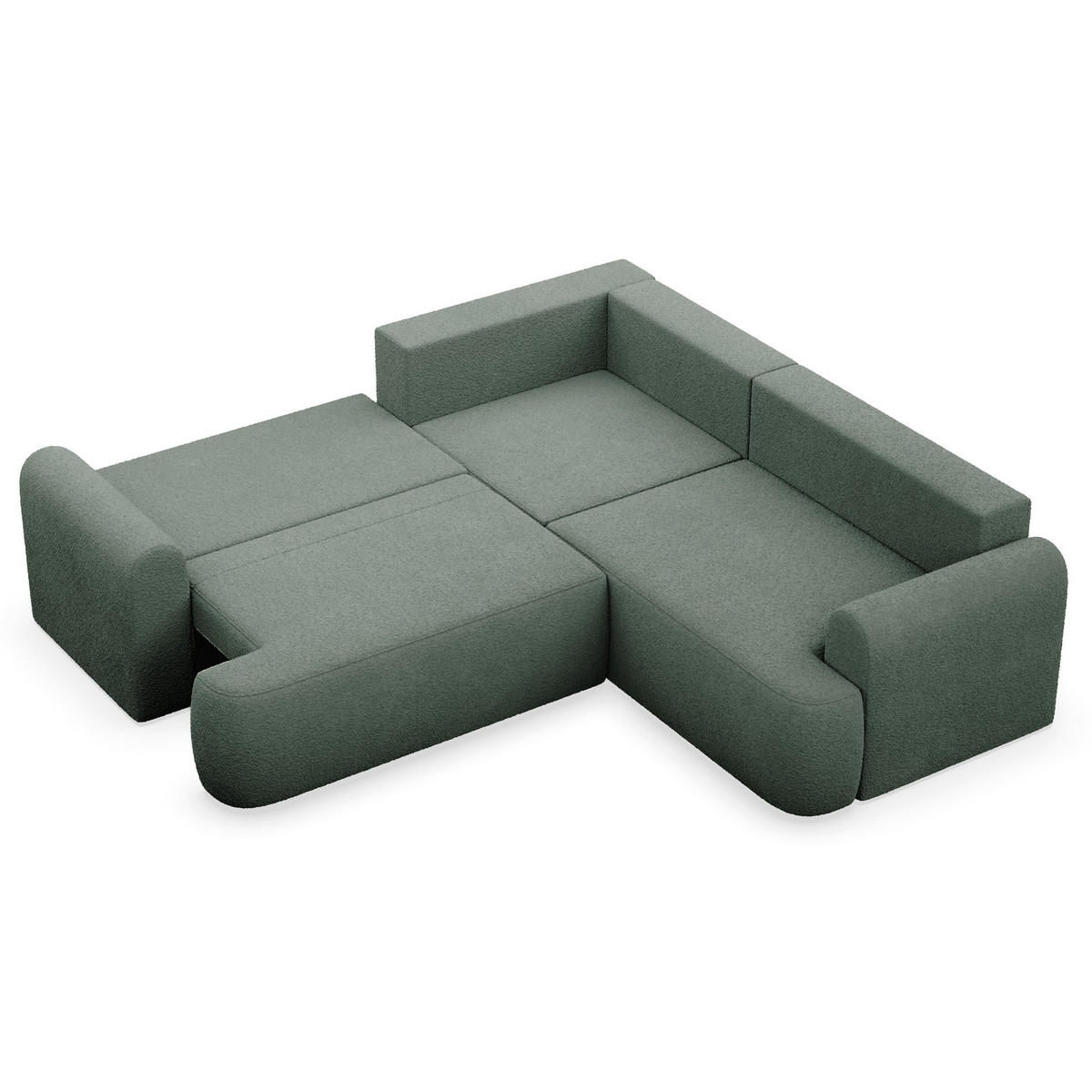 ROHOVÁ POHOVKA Kaveo Šedá látka univerzální s rohovým dílem s úložným prostorem - černá/tmavě zelená, textil/plast (245/245cm) - Selsey