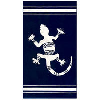 STRANDTUCH Frottee Velours Jacquard Blau 90x170 400g/m² - Sistelo - Blau, Textil (170/90cm) - LE COMPTOIR DE LA PLAGE