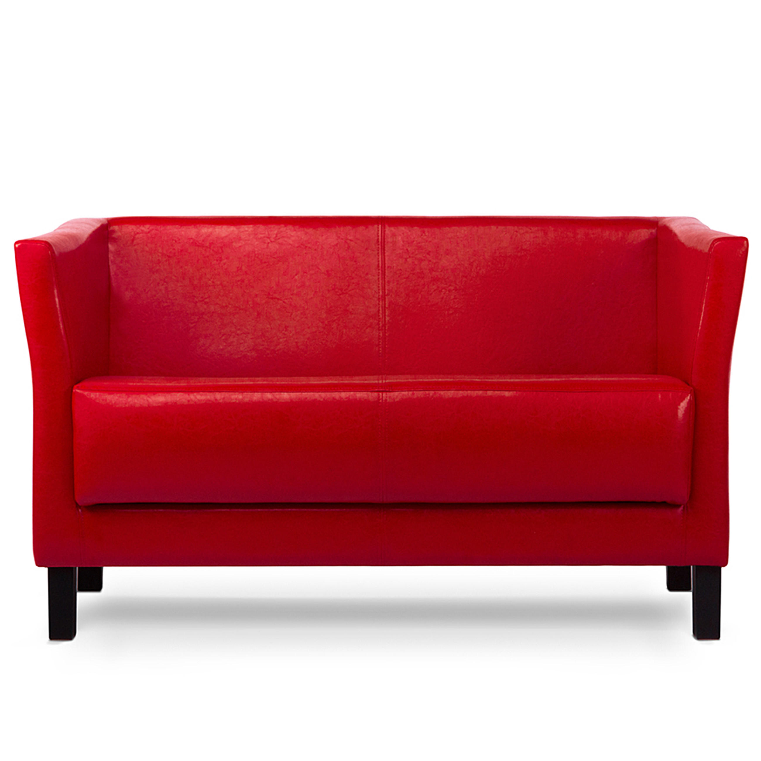 2-SITZER-SOFA ESPECTO Lederoptik, Rot - Rot/Schwarz, Textil (67/71/130cm) - KONSIMO®