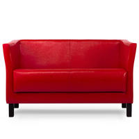 2-SITZER-SOFA ESPECTO Lederoptik, Rot - Rot/Schwarz, Textil (67/71/130cm) - KONSIMO®
