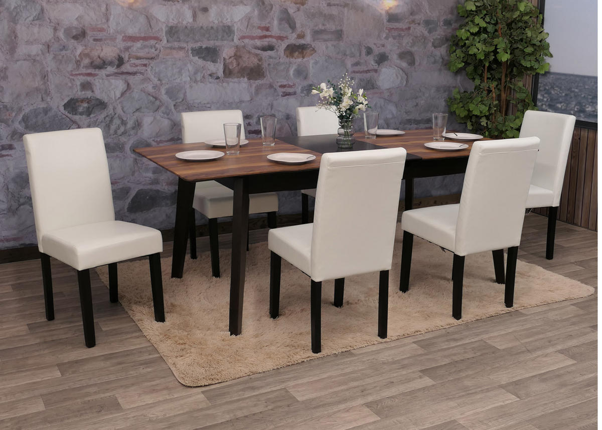 ESSZIMMERSTUHL Hochganz Reinweiß 6er-Set - Weiß Hochglanz, Textil (43/90/56cm) - MCW