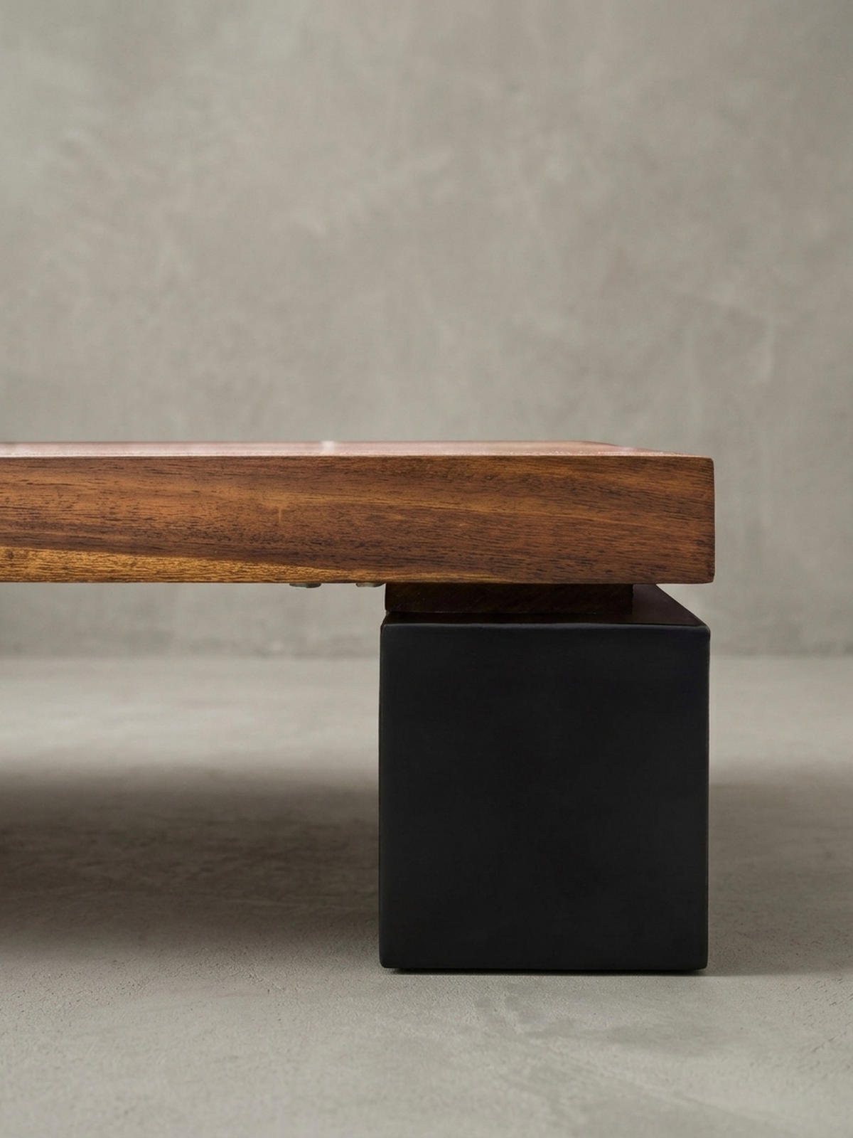 COUCHTISCH aus Holz und Metall, Industriedesign, Einzigartige Maserung, 115x60x35 cm - Schwarz/Braun, Holz/Metall (60/115/35cm) - KADIMA DESIGN