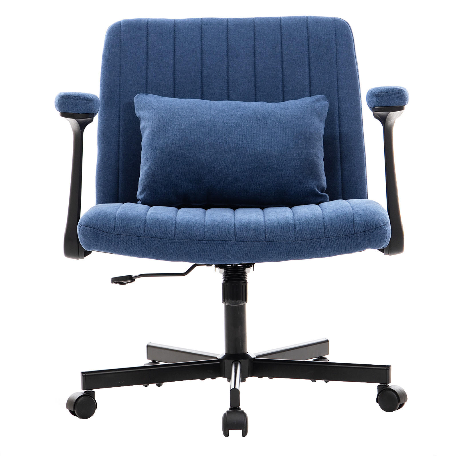 BÜROSTUHL höhenverstellbar mit klappbaren Armlehnen Stoff Blue - Blau, Kunststoff (25.2/33/21.5cm) - Meubliv
