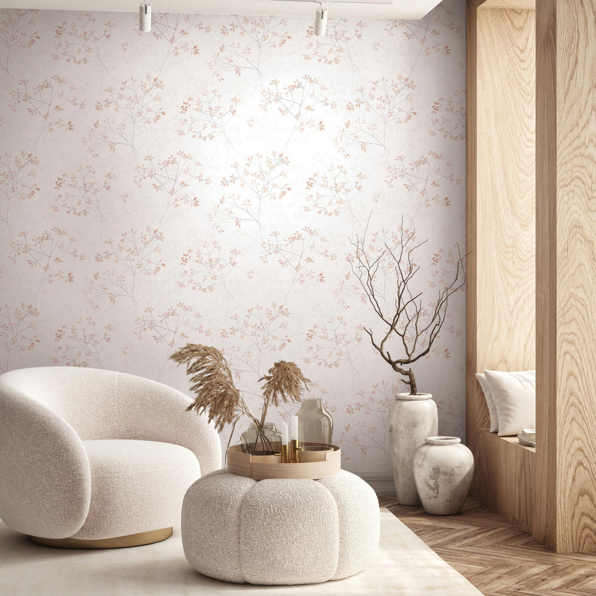 VLIESTAPETE Floral Tapete weiß, rot - Rot/Weiß, Papier (53/1005cm) - marburg