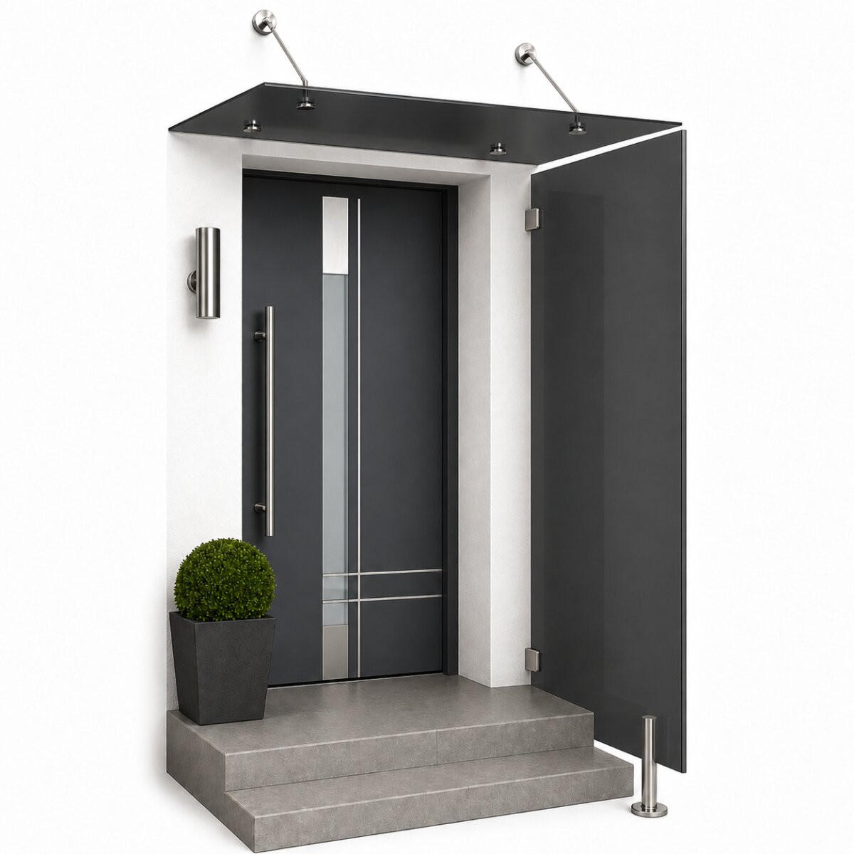 Glaswerk Westfalen Seitenteil Grau 200x1.31x90 cm