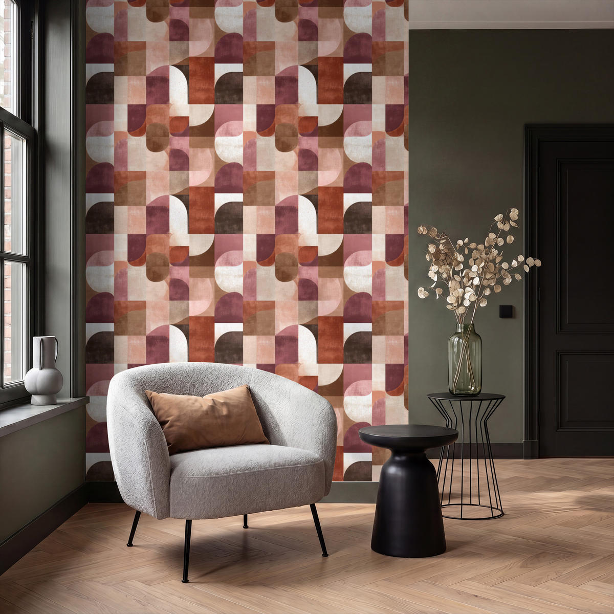 TAPETE - Geometrie - Modern - Retro - 160x260 cm - Multicolor, Papier (160/260cm) - OnlyWow