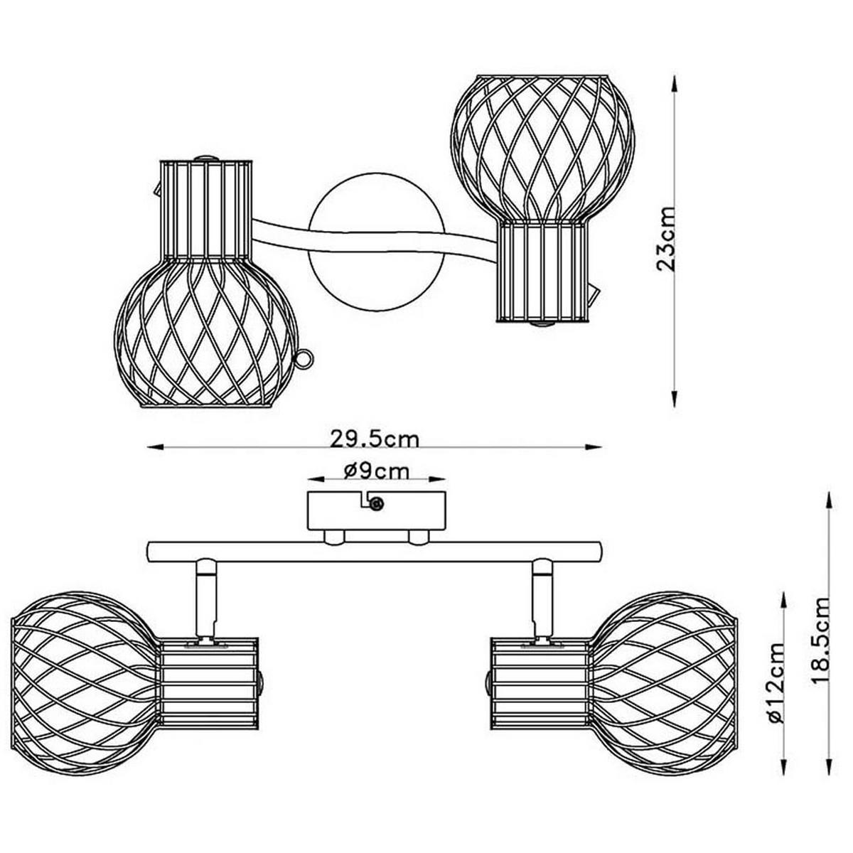 LED DECKENLEUCHTE LUISE Metall Weiß - Weiß, Metall (29.6/23/18.5cm) - Globo Lighting