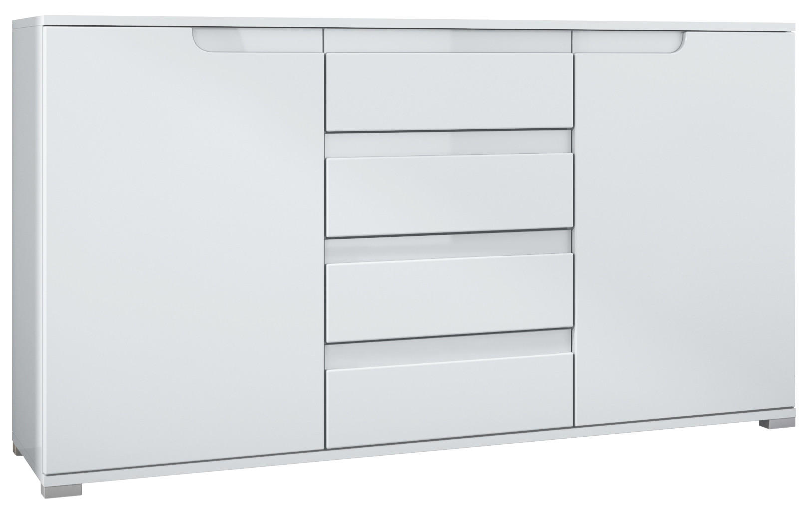 SIDEBOARD Sylt Weiß matt / Weiß Hochglanz - Weiß, Holzwerkstoff (138.5/75.5/35cm) - Vladon