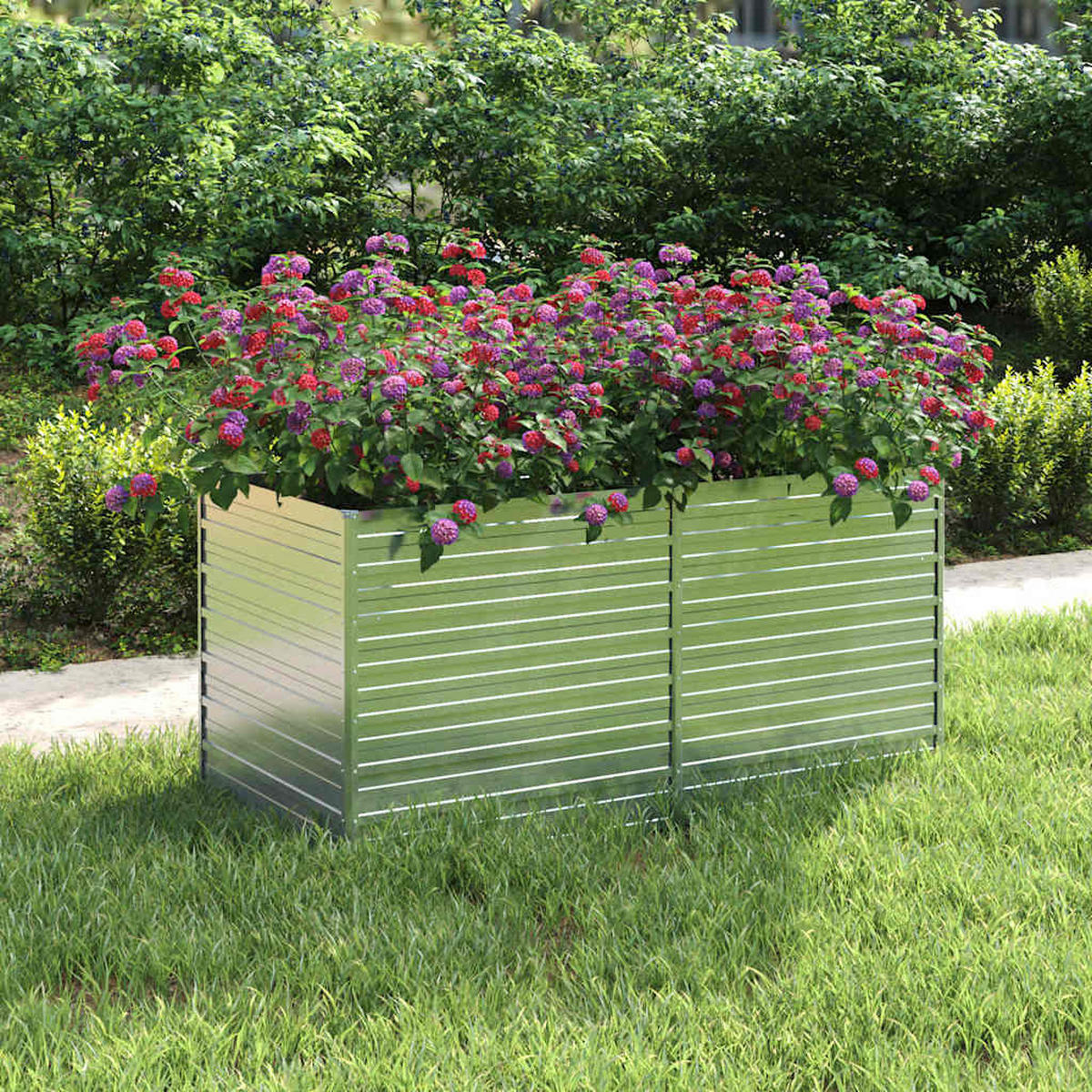 GARTEN-HOCHBEET 160/80/77 Cm Verzinkter Stahl Silbern - Silberfarben, Metall (160/77/80cm) - vidaXL