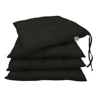 STUHLKISSEN, 4er-Set, 40x40 cm, 100% Polyester, Schwarz - Schwarz, Textil (40/40/3cm) - Zollner