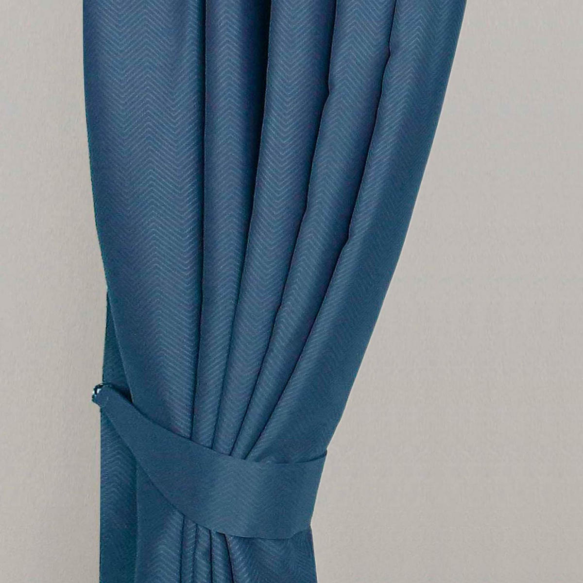 RAFFHALTER Fischgrät 2er-Set - Dunkelblau, Textil (13/66cm) - Homescapes
