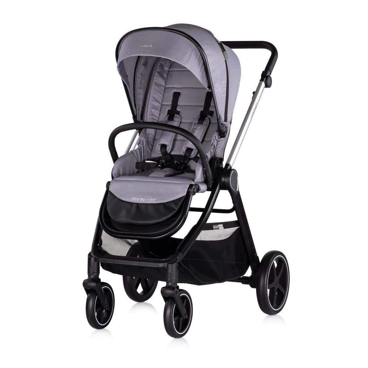 KOMBIKINDERWAGEN Marbella 3 in 1 grau Fußabdeckung Einlage i-Size Babyschale - Grau, Metall (90/63/108cm) - Chipolino