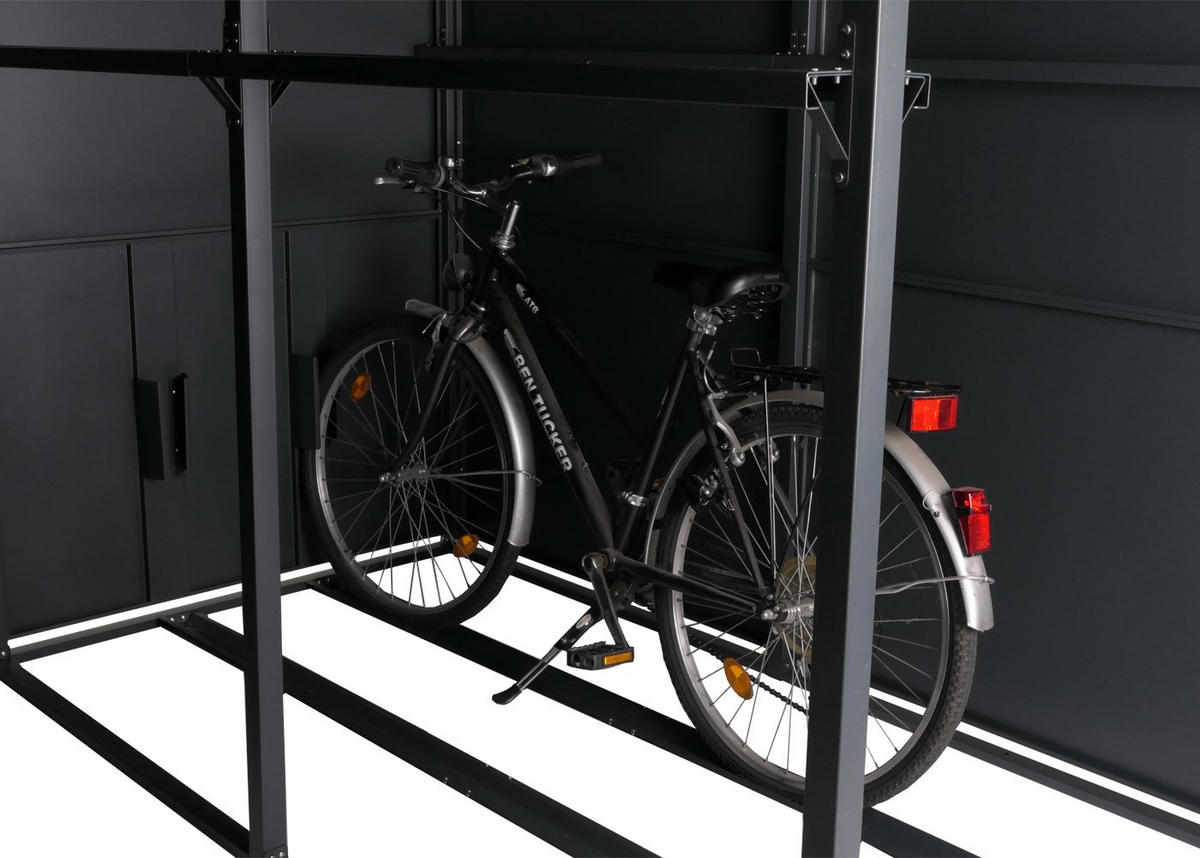 FAHRRADGARAGE 4er 160x222x208cm abschließbar Metall Anthrazit - Anthrazit, Metall (222/160/208cm) - PROREGAL