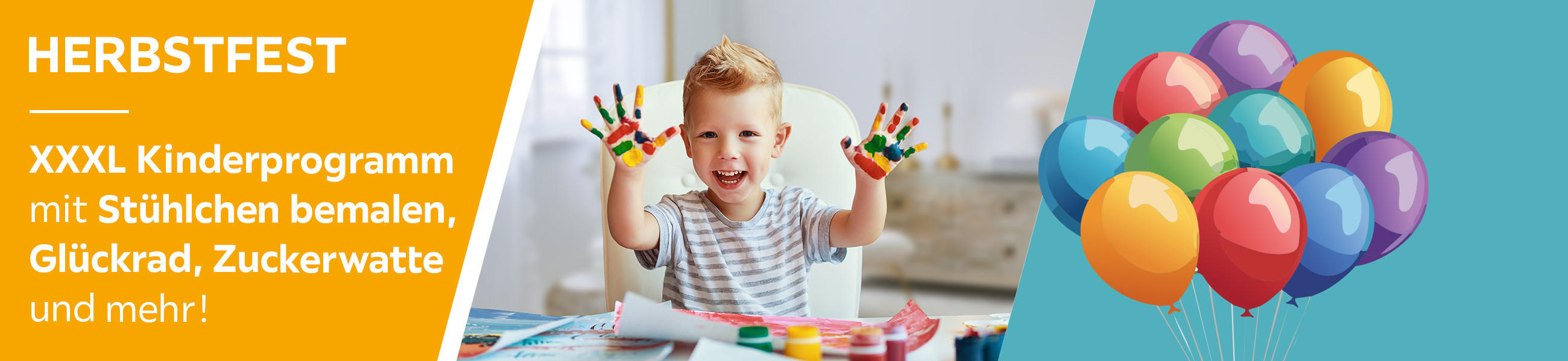 HERBSTFEST: XXXL Kinderprogramm mit Stülchen bemalen, Glückrad, Zuckerwatte und mehr!