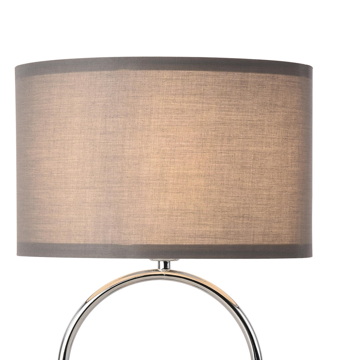 TISCHLAMPE Torquay - Chromfarben/Grau, Textil/Metall (28/28/42cm) - lux.pro