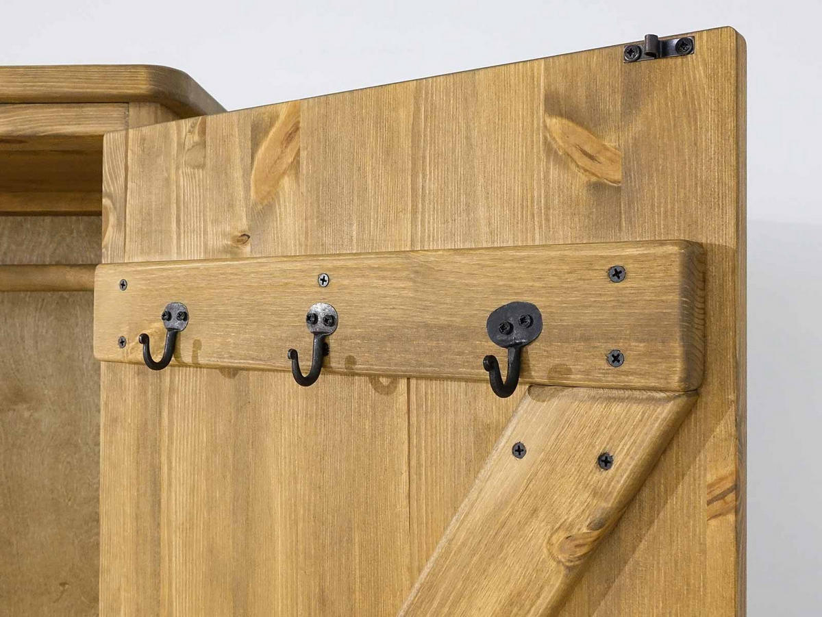 KLEIDERSCHRANK aus Massivholz Dakota - Hellbraun, Holz (105/190/60cm) - Seart
