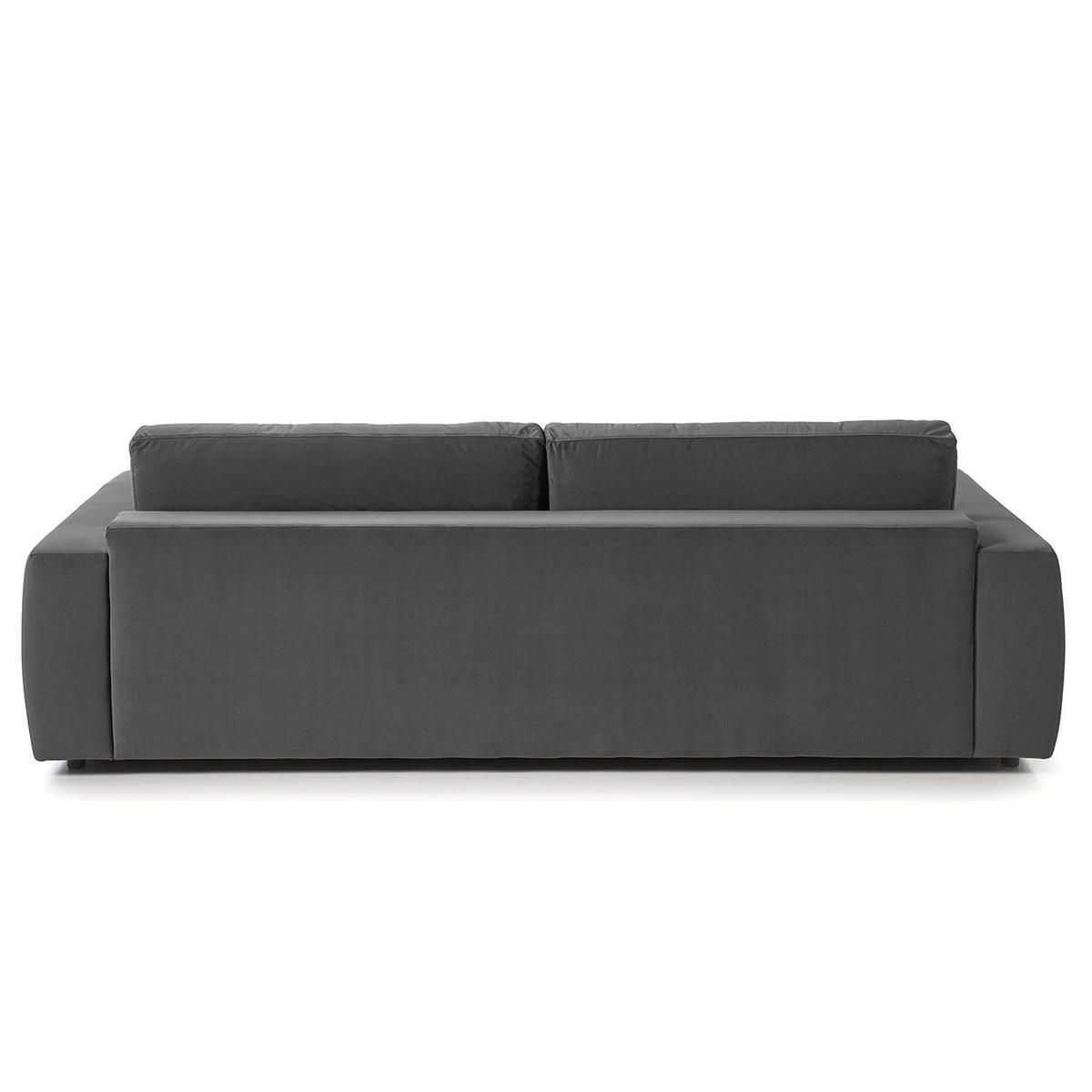 3-SITZER SOFA - Schwarz/Grau, Kunststoff/Textil (252/80/117cm) - home24