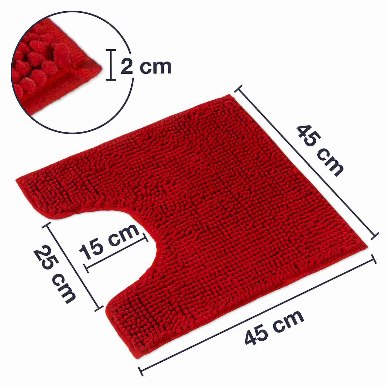 BADEMATTE MIT WC AUSCHNITT PARIS - Rot, Textil (45/45cm) - WohnDirect