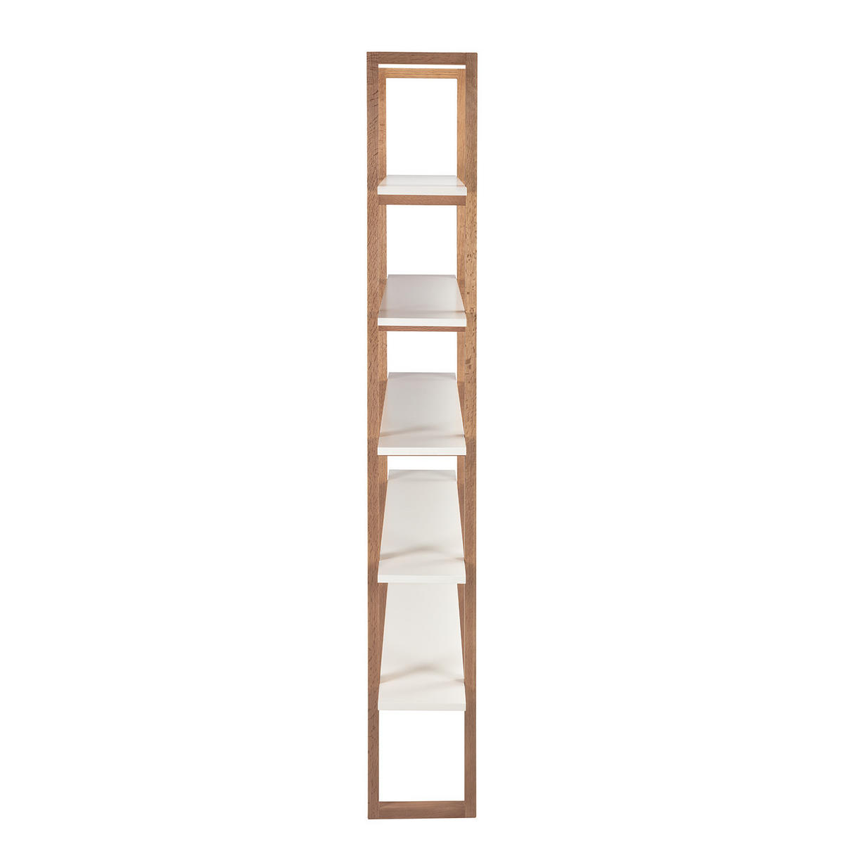 BÜCHERREGAL - Eiche teilmassiv, Weiß / Eiche - Weiß, Holzwerkstoff (110/190/28cm) - home24