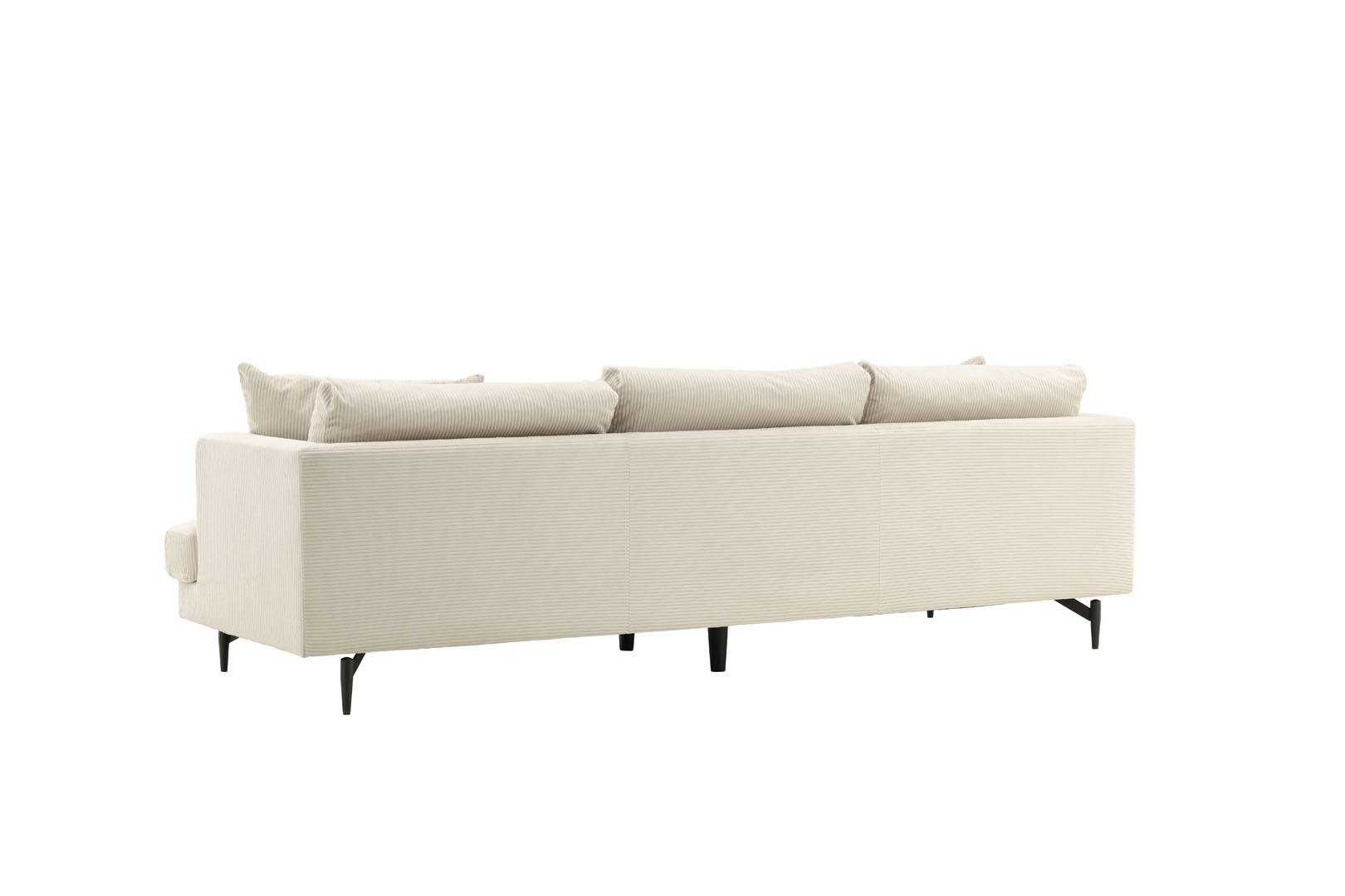3-SITZER-SOFA Samt beige - Beige, Textil (255/66/86cm) - ebuy24