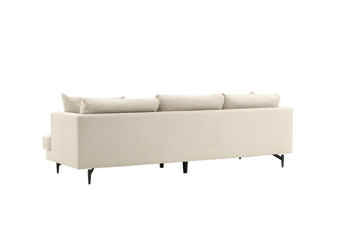 3-SITZER-SOFA Samt beige - Beige, Textil (255/66/86cm) - ebuy24