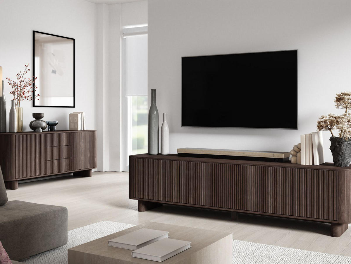 KOMMODE Nussbaum AKARI - Nussbaumfarben, Holzwerkstoff (150/70/40cm) - Compleo24
