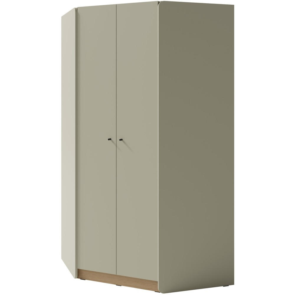 ECKSCHRANK Alex mit 2 Türen, Eukalyptus - Eukalyptusholzfarben/Schwarz, Holzwerkstoff (95/195/95cm) - Beautysofa