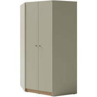 ECKSCHRANK Alex mit 2 Türen, Eukalyptus - Eukalyptusholzfarben/Schwarz, Holzwerkstoff (95/195/95cm) - Beautysofa