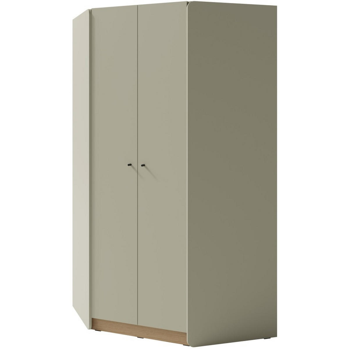 ECKSCHRANK Alex mit 2 Türen, Eukalyptus - Eukalyptusholzfarben/Schwarz, Holzwerkstoff (95/195/95cm) - Beautysofa