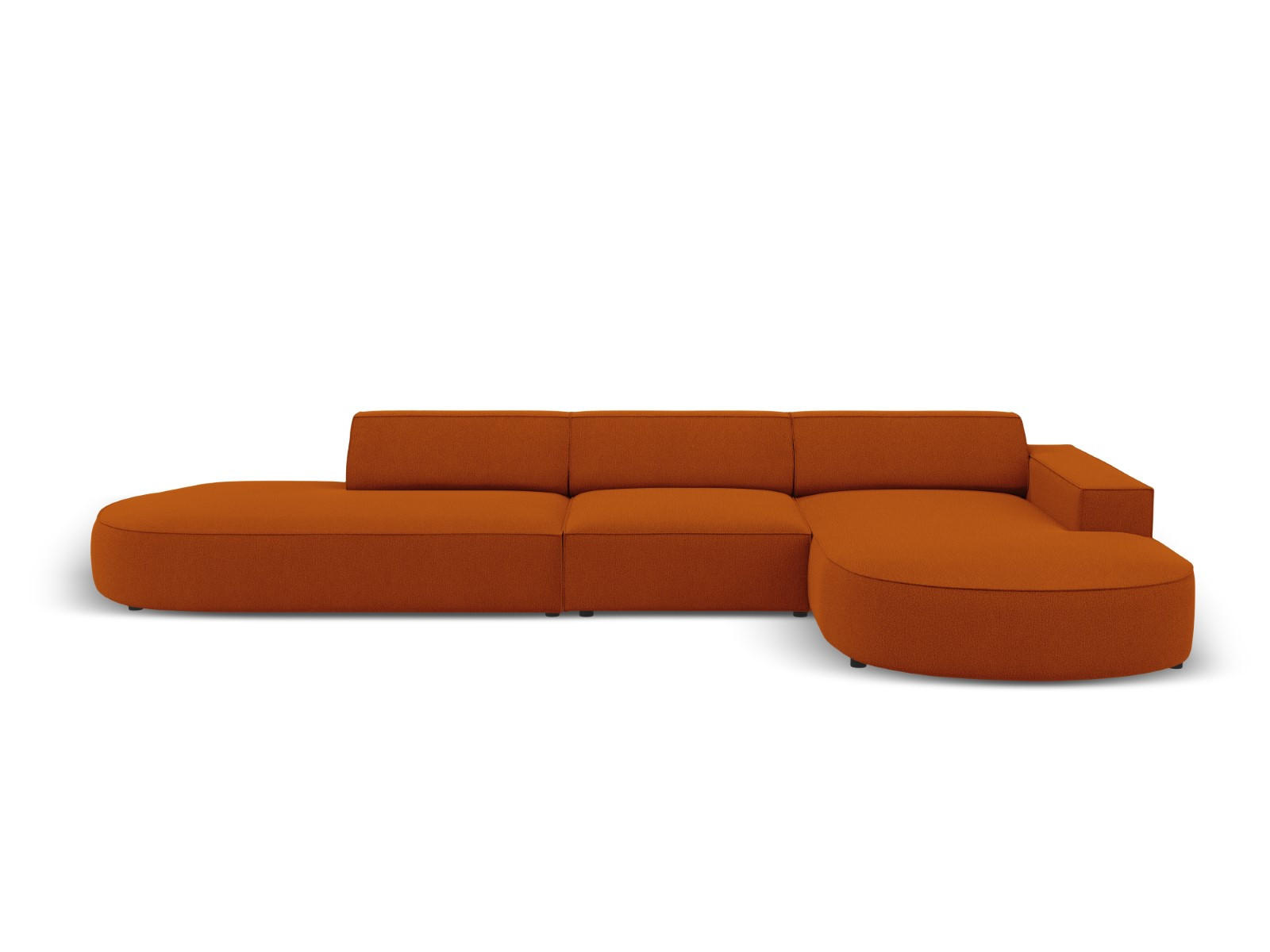 ECKSOFA rechts Jodie aus strukturiertem Stoff terrakotta 4 Sitzplätze - Terra cotta, Textil (166/342cm) - Micadoni