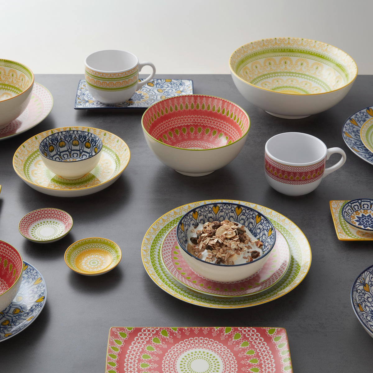 SUPPENTELLER Maja Blau/Gelb - Blau, Keramik (21/21/4cm) - Mömax
