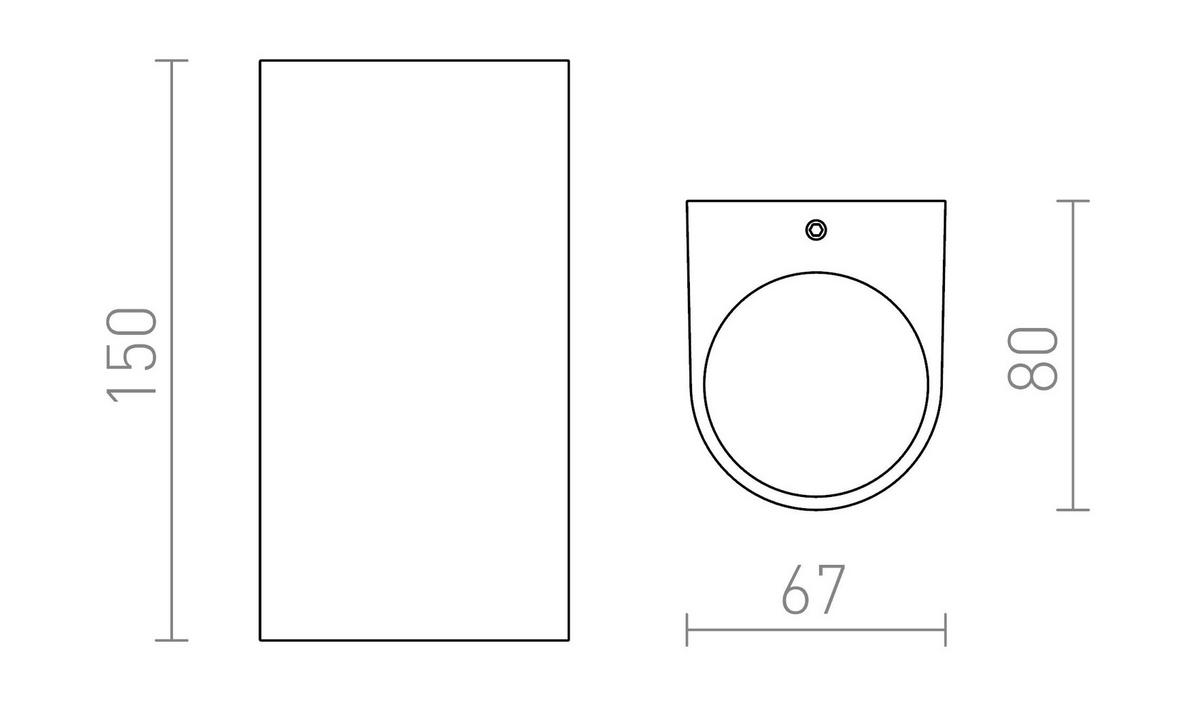 AUSSENLEUCHTE ZACK II Anthrazitgrau 6 W IP54 - Grau, Metall (8/65/15cm) - Rendl