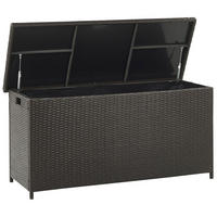 AUFLAGENBOX Rattan braun 126/46 cm Modena - Schwarz/Braun, Kunststoff (126/63/46cm) - Beliani