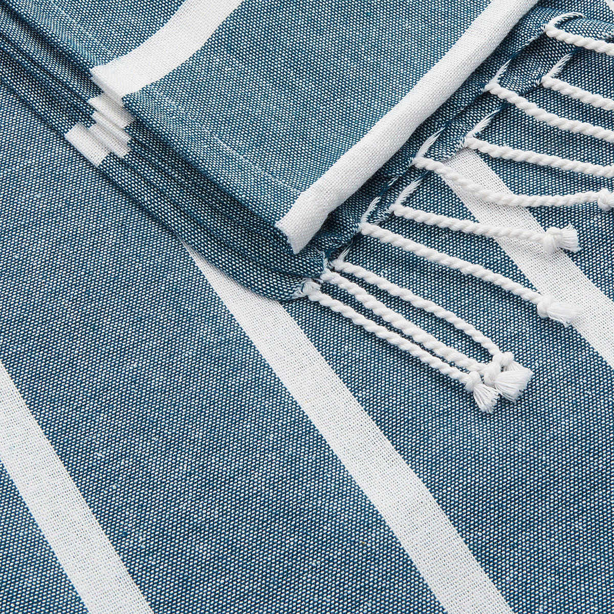 STRANDTUCH Surfside - Blau/Weiß, Textil (200/180cm) - Butlers