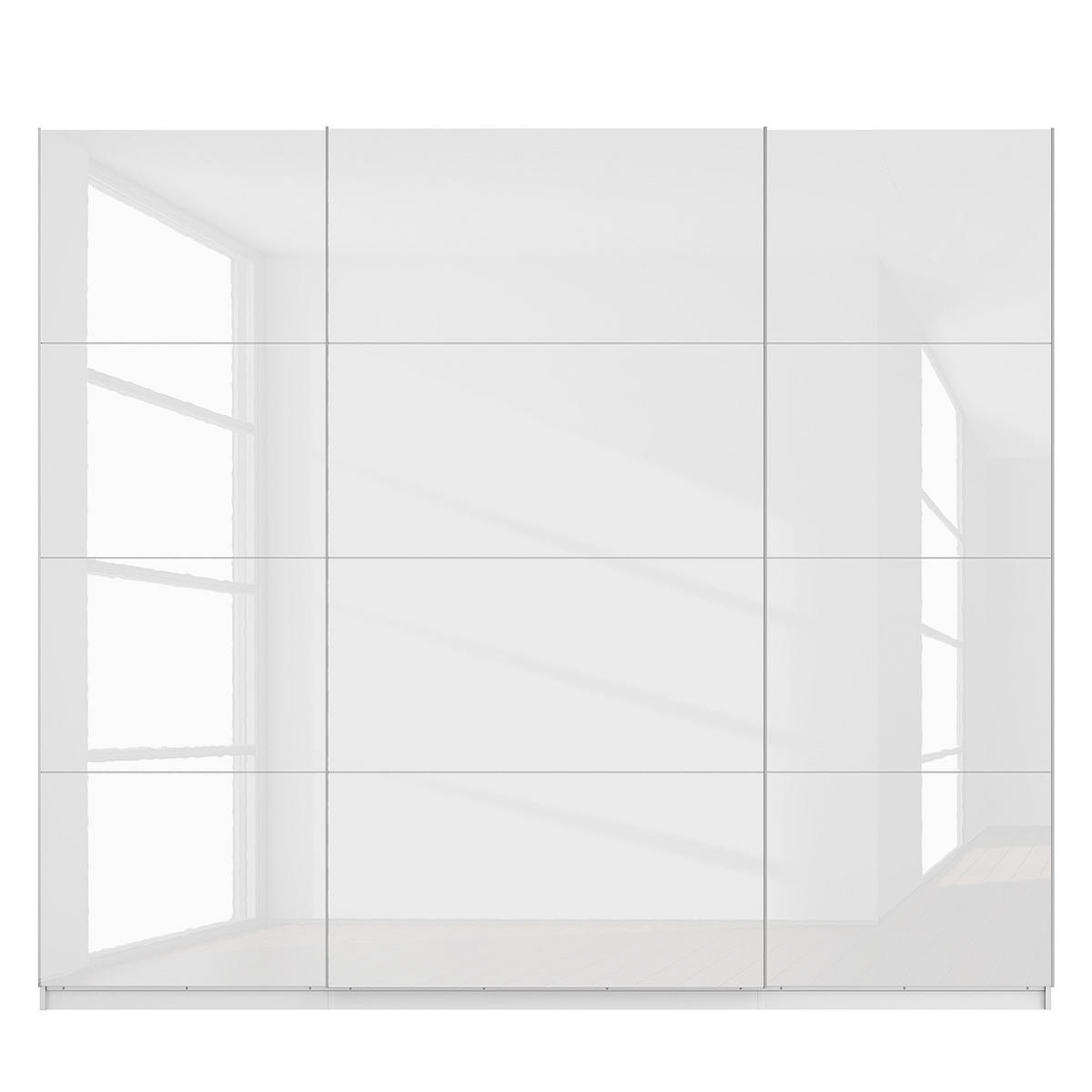 SCHWEBETÜRENSCHRANK - Weiß Hochglanz/Weiß, Holzwerkstoff (270/236/68cm) - home24